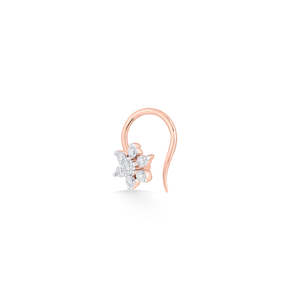 Rose Gold Plated Moissanite <b>Nose</b> <b>Pin</b> for Women Engagement Wedding Gift - Product Image 4