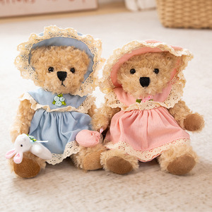 <span class=keywords><strong>Orsacchiotto</strong></span> e Coniglietto Bianco in Peluche con Vestitini, Bambole di Comfort per Bambini che Dormono con Gonna - Product Image 4