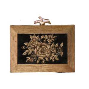 Elegante Bolso de Mano de Madera para Mujer, Imitación de Perla, Lujoso, con Diseño de Mariposa, Conjunto Completo, para Bodas, Diseño Creativo - Product Image 3