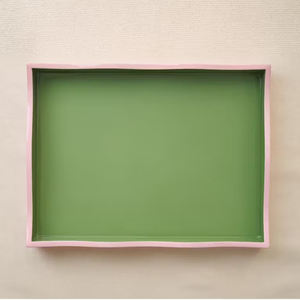 ถาดเสิร์ฟแลคเกอร์ทรงสี่เหลี่ยมผืนผ้าทำจากไม้เคลือบหลายชั้นขอบลายหอยเชลล์ออกแบบได้ตามต้องการ - Product Image 2