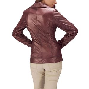 Veste en cuir véritable pour femmes, mode d'hiver, manches longues, haute qualité, vêtements d'extérieur personnalisés OEM - Product Image 4