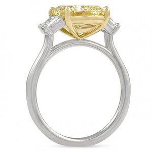 Bague de mariage Design minimaliste de haute qualité jaune coussin coupe laboratoire cultivé diamant pierre main femme Vintage pile bague en or jaune - Product Image 2