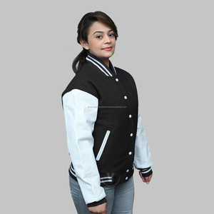 Chaqueta universitaria de lana con mangas de cuero, chaqueta personalizada Letterman/Varsity para jóvenes/adultos - Product Image 2