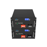 Baterai Rak LiFePO4 Berkualitas Tinggi 5.12KW 51.2V Kabinet Baterai Lithium Ion Tenaga Surya Layar LCD BMS RS485 CAN2.0 Joyvoit BR5KW