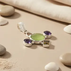 Colgante de Cruz con Piedras Preciosas de Plata 925 con Circonitas Cúbicas, Joyería Religiosa Chapada en Rodio para Mujer, Material Principal Oro, Regalo - Product Image 2