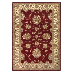 Tapis de salon chenille antidérapant imprimé numériquement, style moderne et vintage, rouge bordeaux, lavable en machine, vente en gros RUGS DEPOT LXDP-0881 - Product Image 1