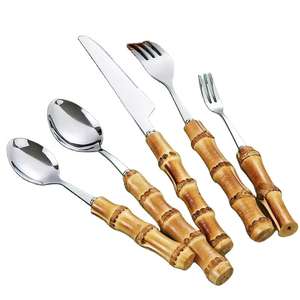 Vente en gros de couverts modernes et colorés en acier inoxydable, ensemble de 5 pièces, fourchette, couteau et cuillère, couverts pour la salle à manger et la cuisine - Product Image 1