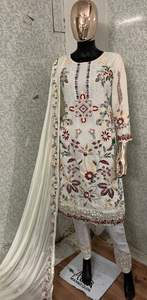 Eid especial hermosa nueva llegada Faux Georgette Salwar kameez con Dupatta con bordado trabajo mujeres moda proveedor - Product Image 5