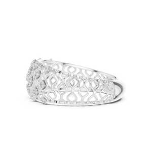 오픈 네트 하프 클러스터 밴드 원래 Moissanite 라운드 컷 다이아몬드 커스터 링 925 실버 웨딩 쥬얼리 파티 매력 선물 - Product Image 3