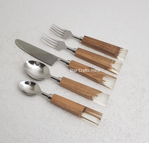 Kitchen Flatware Silverware Stainless Steel & Resin Handle Wholesale Cutlery Flatware Set Dinnerware Sets - Product Image 3