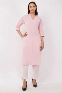 Izzu International Indian Cotton Stretchable Embossed Casual Regular Fit <b>Kurtis</b> <b>Women</b> Summer Dresses Indian Style Diwali Parties - Product Image 4