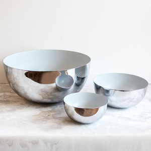 Juego de 3 fruteros de esmalte cromado respetuosos con el medio ambiente, venta al por mayor, diseño creativo para mesa de comedor, centro de mesa para fiestas de negocios - Product Image 3