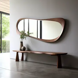 Miroir mural au design moderne de qualité supérieure avec cadre en bois pour intérieurs classiques pour l'exportation mondiale depuis l'Inde - Product Image 2