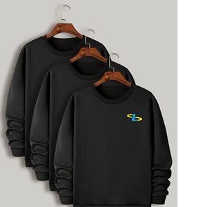 เสื้อสเวตเชิ้ตเด็กคอกลมสำหรับฤดูหนาว ผ้าฝ้าย 100% สีพื้นเรียบ ย้อมสีแบบธรรมดา ผ้าฟลีซ ระบายอากาศได้ดี แห้งเร็ว - Product Image 2
