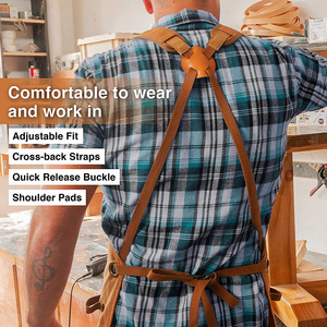 Men's Apron and Beauty Salon Hairdresser Leather Barber Apron Kangaroo Pocket Hairdressing Salon Apron - Product Image 6