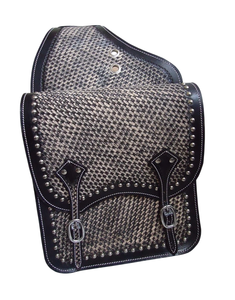 Bolsas de sillín de salto ecuestre de cuero genuino de alta calidad, ropa de equitación occidental mecanizada a mano para caballos - Product Image 1