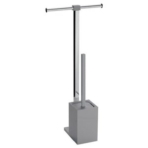 Colonne WC Rainbow RA32 08 chromée et grise 25,7x16x58,8cm pour porte-brosses WC Gedy - Product Image 1