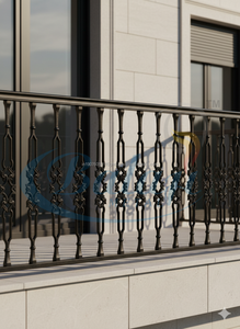 Balustrade en fonte robuste de conception royale, moulée au sable, moderne, sans cadre, résistante à la rouille, pour balcon résidentiel - Product Image 2