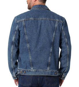 High Street Style hommes 100% coton Denim veste décontracté couleur unie poche léger printemps veste haute qualité vêtements pour hommes - Product Image 4