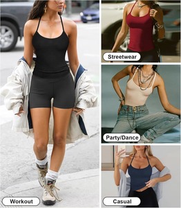 OEM Popular Fitness Gym Wear Wholesale Activewear Custom Logo Seamless Yoga Wrap <b>Bra</b> Women <b>Sport</b> Tank Top Vest - Product Image 4