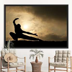 Elegante Impresión en Lienzo de Arte Marcial para Decoración de Cuarto de Hombre, 1 Pieza: Marco Negro - Product Image 1