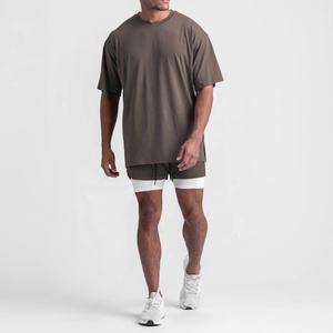 เสื้อยืดโอเวอร์ไซส์ทรงสปอร์ตสำหรับผู้ชาย น้ำหนัก 350 แกรม ผ้าคอตตอน 100% ทรงบ็อกซี่ ไหล่ตก แห้งเร็ว ระบายอากาศดี ขายส่ง - Product Image 5