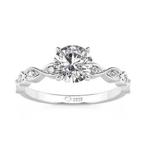Bague de fiançailles Jeulia Classic Infinity, coupe ronde, quatre griffes, zircon VVS1 - Product Image 1