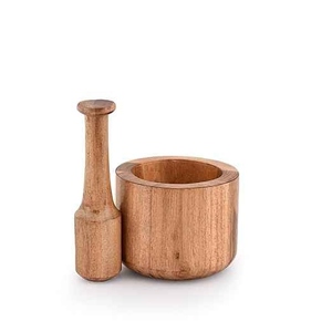 Mortero y Maja de madera de estilo vintage, perfecto para especias de cocina, molienda de hierbas y herramientas de cocina naturales para hierbas - Product Image 1