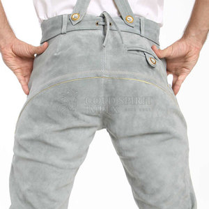 กางเกงหนังผู้ชายดีไซน์ยอดเยี่ยมจากผู้ผลิตปากีสถาน สไตล์ไฮสตรีท ลายเรียบ เอวกลาง ป้องกันรอยยับ ซิปหน้า - Product Image 3