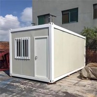 Casa Contenedor Plegable Moderna Prefabricada, Panel Sándwich de Acero y Madera, Ecológica, Impermeable, Techo Ligero, Empaque Plano