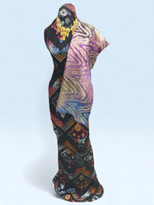 Sage <b>Green</b> Maqbal Dirac Fabric with Multicolor Embroidery & Matching Grey Shawl Luxury Wedding Set - Product Image 4