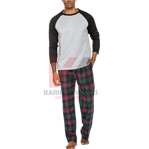 <b>Men's</b> Cotton Pajama Set 2-Piece Soft Sleepwear <b>Lounge</b> Set <b>Short</b> Sleeve T-Shirt Top and Plaid <b>Shorts</b> Drawstring Waist Side - Product Image 1