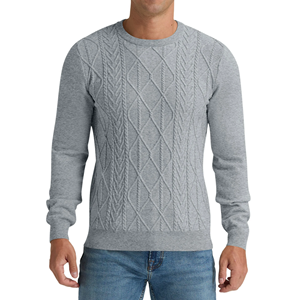 Solid Color Fashionable Winter Season Men's Crew Neck Casual Twist Textured Sweaters Custom Design Stylish Sweater From BD - Product Image 5