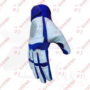 Gants de frappe de baseball en cuir de vachette de qualité supérieure Design personnalisé blanc et bleu - Product Image 2