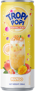 TROPIPOPI Bebida de jugo Boba enlatada recién exprimida de 330ml con muestras gratis Sabores personalizados certificados HACCP y Halal de Vietnam - Product Image 3