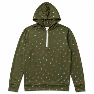 Sweat à capuche oversize imprimé pour homme, col zippé, écoresponsable, en polyester et élasthanne extensible, style streetwear et sportswear décontracté - Product Image 2