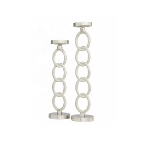 Juego de aluminio moderno de buena calidad de 2 portavelas, decoración de fiesta, precio asequible, portavelas de diseño elegante - Product Image 6