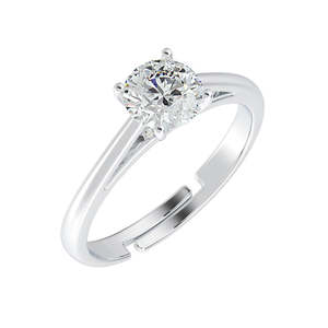 Platinum Diamond Statement <b>Ring</b> for Men's Romantic Style-CLARA Pure 925 Sterling <b>Silver</b> Luca <b>Adjustable</b> Gift for Women Girls - Product Image 1