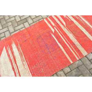 Turkish Rug, <b>Runner</b> 3.3x10.6 ft Rug, <b>Red</b> Ombr Rug - Product Image 5
