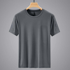 Camiseta de Seda de Hielo con Logotipo Personalizado OEM, Cuello Redondo para Hombre, Ropa de Secado Rápido, Mangas Cortas, Transpirable, Media Manga - Product Image 5
