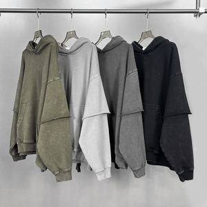 เสื้อสเวตเตอร์ผ้าฝ้ายสีทึบเสื้อกันหนาวปรับแต่งได้สำหรับฤดูใบไม้ผลิฤดูใบไม้ร่วงสเวตเตอร์ผ้าฝ้าย100% มีโลโก้ - Product Image 1