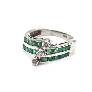 Bague et collier de pierres précieuses émeraude minimaliste en argent sterling 925 bijoux fins pour cadeau de guérison - Product Image 1