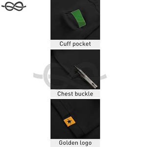 Camiseta de Golf Elástica Premium para Hombre, Tela de Lona Transpirable de Alta Calidad, Bordado Personalizado, Logotipo OEM, Diseño Sólido Gótico - Product Image 4