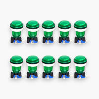 Lot de 10 boutons de retour de monnaie ronds multicolores avec micro-interrupteur LED 12V en plastique pour accessoires de machines de divertissement