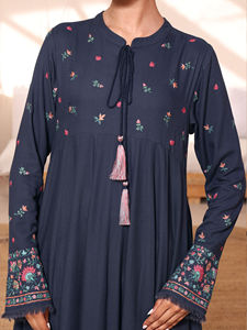 Vestidos informales elegantes de fábrica para mujer Abayas para mujer Cinta de encaje estampada musulmana Kaftan Ramandan Party Abayas - Product Image 6