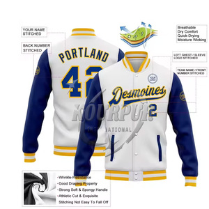 Logo personnalisé Veste de sport universitaire pour hommes à manches longues Baseball Letterman avec col montant Matériau 100% coton - Product Image 6