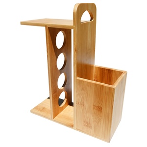 Organizador de Especias de Bambú de 3 Niveles para Cajón de Cocina - Bandeja Inclinada para Frascos de Condimentos - Product Image 1