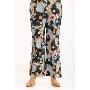 กางเกงขายาวทรงปาลาซโซ่ผ้าซาตินไหมแท้ 100% สำหรับผู้หญิง ทรงขากว้าง กันยับ เอวกลาง ลายพิมพ์ รุ่น WGK-TRS-DP-312 - Product Image 1