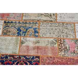 Alfombra de 2.9x4.3 pies, Alfombra Turca Vintage, Alfombra de Lana con Diseño Floral Azul y Rojo - Product Image 4