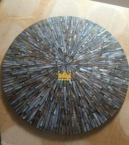 Customize Natural Crafts <b>Round</b> Insulated Freshwater Mother of Pearl Shell <b>Placemat</b> for Dinning Cheap Price - Product Image 2